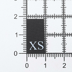 Этикетка-размерник 10*20мм П/Э, 100шт/упак, черный фон/белый шрифт (MN)