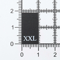 Этикетка-размерник 10*20мм П/Э, 100шт/упак, черный фон/белый шрифт (MN)