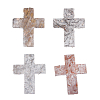 YW293 Декоративные элементы из коры дерева 'Крест', 6,5*5см , 25шт/уп белый