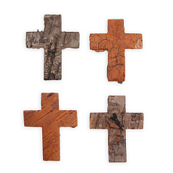 YW293 Декоративные элементы из коры дерева 'Крест', 6,5*5см , 25шт/уп