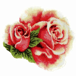 0021678-PN Коврик (ковровая техника) Vervaco 'Розовая роза с бутоном II' 70x65 см