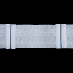 Неравномерная на тканой основе C93 Тесьма шторная 1/2 'Бантовая складка' (2 ряда петель, 2 шнура) 60мм*50м, белый