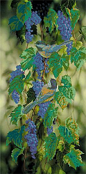 53100 Набор для вышивания бисером Astrea 'Птицы на синем винограде', 30х60 см