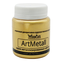 Краска акриловая ArtMetall, золото 583, 80мл, Wizzart