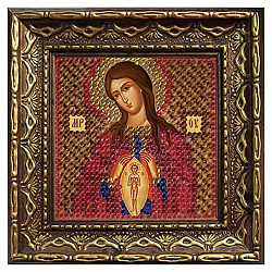 2066дПИ Набор для вышивания бисером 'Вышивальная мозаика' Икона Божией Матери 'Помощница в родах', 6,5*6,5 см
