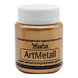 Краска акриловая ArtMetall, бронза, 80мл, Wizzart