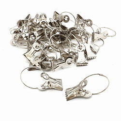 Кольцо шторное с зажимом h-57мм (кольцо d-31/34мм) металл для карнизов, никель, 90 шт/упак