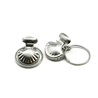 Кольцо шторное с зажимом 'Ракушка' h-66мм (кольцо d-31/35мм) металл для карнизов, никель