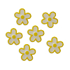 Пуговицы-фигурки 'Цветы' 24L (15мм) на ножке, пластик, 6шт/упак, Magic Buttons D11 желтый