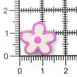 Пуговицы-фигурки 'Цветы' 24L (15мм) на ножке, пластик, 6шт/упак, Magic Buttons