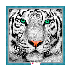 АЖ-1788 Картина стразами 'Портрет белого тигра' 25*25см