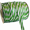 Бейка декоративная люрекс 'косая полоса' 15мм*91,4м серебро/зеленый