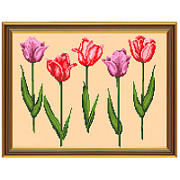 Бис3043 Рисунок на канве для вышивки бисером 'Тюльпаны'