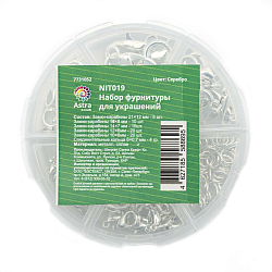 NIT019 Набор фурнитуры для украшений, серебро, Astra&Craft