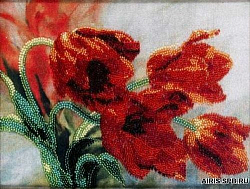 В1010 Канва с рисунком Alisena 'Тюльпаны', 24,5*18 см