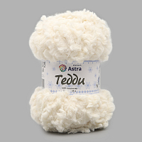 Пряжа Astra Premium 'Тедди' букле 150гр 35м (100% полиэстер) (03 молочный)