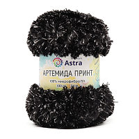 Пряжа Astra Premium 'Артемида Принт' 100гр 34м (100% микрофибра ПЛ) (01 черный/бежевый)