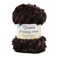Пряжа Astra Premium 'Артемида Принт' 100гр 34м (100% микрофибра ПЛ) (03 черный/оранжевый)