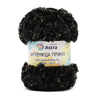 Пряжа Astra Premium 'Артемида Принт' 100гр 34м (100% микрофибра ПЛ) (05 черный/зеленый)