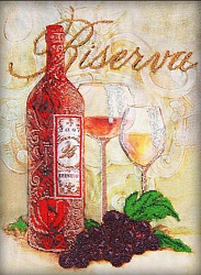50115 Набор для вышивания бисером Astrea 'Бокалы и вино', 30х40 см