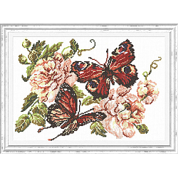 42-06 В074 Набор для вышивания 'Чудесная игла' 'Пионы и бабочки', 30*22 см