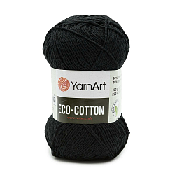 Пряжа YarnArt 'Eco Cotton' 100гр 220м (80% хлопок, 20% полиэстер) (761 черный)