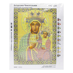 Бис1211 Рисунок на канве для вышивки бисером 'Богородица Ченстоховская'