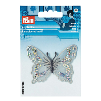 926423 Термоаппликация Бабочка серебристый цв., 1шт. Prym