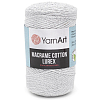 Пряжа YarnArt 'Macrame cotton Lurex' 250гр 205м (75% хлопок, 13% полиэстер, 12% металлик) 720 белое серебро