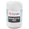 Пряжа YarnArt 'Macrame cotton Lurex' 250гр 205м (75% хлопок, 13% полиэстер, 12% металлик) 721 белый