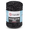 Пряжа YarnArt 'Macrame cotton Lurex' 250гр 205м (75% хлопок, 13% полиэстер, 12% металлик) 723 черное серебро