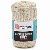 Пряжа YarnArt 'Macrame cotton Lurex' 250гр 205м (75% хлопок, 13% полиэстер, 12% металлик) 724 белое золото
