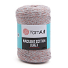Пряжа YarnArt 'Macrame cotton Lurex' 250гр 205м (75% хлопок, 13% полиэстер, 12% металлик) 727 св.серый