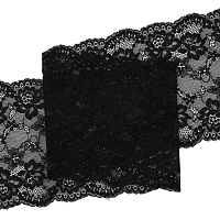 Кружево эластичное 18см*3,4м (+/- 5см), цвет черный