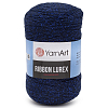 Пряжа YarnArt 'Ribbon Lurex' 250гр 110м (60% хлопок, 20% вискоза и полиэстер, 20% металлик) 740 темно-синий