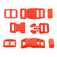 A03001037-10 Фастекс, рамка и рамка-регулятор 10мм, пластик, упак(2 комплекта) Hobby&Pro (красный)