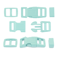 A03001037-10 Фастекс, рамка и рамка-регулятор 10мм, пластик, упак(2 комплекта) Hobby&Pro (светло-бирюзовый)