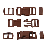 A03001037-10 Фастекс, рамка и рамка-регулятор 10мм, пластик, упак(2 комплекта) Hobby&Pro (коричневый)