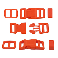 A03001037-10 Фастекс, рамка и рамка-регулятор 10мм, пластик, упак(2 комплекта) Hobby&Pro (оранжевый)