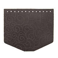 Крышечка для сумки Барашки, 19,4см*16,5см, дизайн №2039, 100% кожа (темно-коричневый)