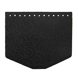 Крышечка для сумки Барашки, 19,4см*16,5см, дизайн №2039, 100% кожа (черный)