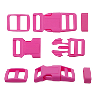 A03001037-15 Фастекс, рамка и рамка-регулятор 15мм, пластик, упак(2 комплекта) Hobby&Pro (розовый)