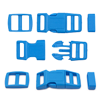 A03001037-15 Фастекс, рамка и рамка-регулятор 15мм, пластик, упак(2 комплекта) Hobby&Pro (голубой)