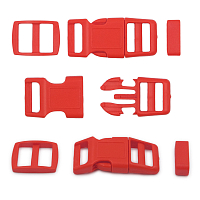 A03001037-15 Фастекс, рамка и рамка-регулятор 15мм, пластик, упак(2 комплекта) Hobby&Pro (красный)