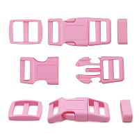 A03001037-15 Фастекс, рамка и рамка-регулятор 15мм, пластик, упак(2 комплекта) Hobby&Pro (светло-розовый)