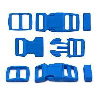 A03001037-15 Фастекс, рамка и рамка-регулятор 15мм, пластик, упак(2 комплекта) Hobby&Pro (синий)