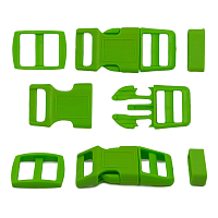 A03001037-15 Фастекс, рамка и рамка-регулятор 15мм, пластик, упак(2 комплекта) Hobby&Pro (зеленый)
