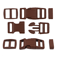A03001037-15 Фастекс, рамка и рамка-регулятор 15мм, пластик, упак(2 комплекта) Hobby&Pro (коричневый)