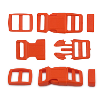 A03001037-15 Фастекс, рамка и рамка-регулятор 15мм, пластик, упак(2 комплекта) Hobby&Pro (оранжевый)