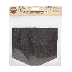 Крышечка для сумки Абстракция Штрихи, 19,4см*16,5см, дизайн №2036, 100% кожа